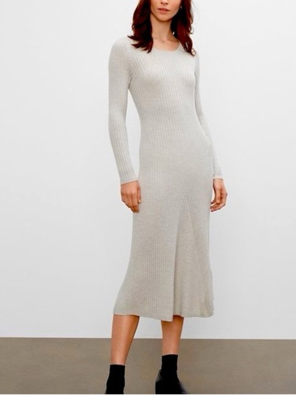 NWT Club Monaco Slim Long Ribbed Wool Midi Sweater Dress XS